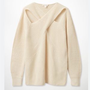 COS Cut-out Jumper In White Sweater